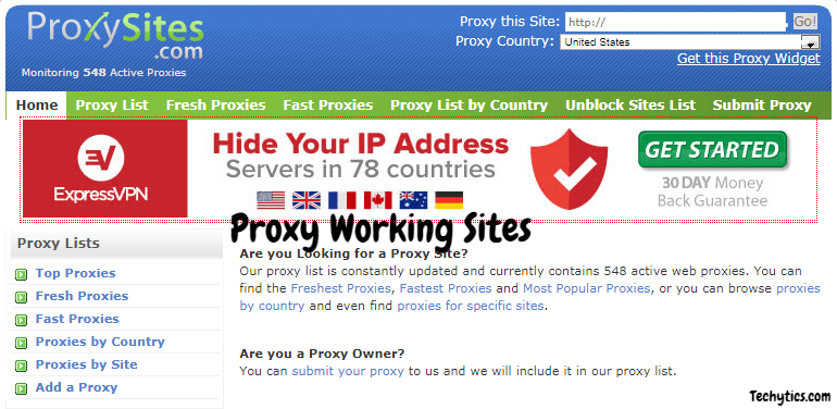 Free bypass proxy website list